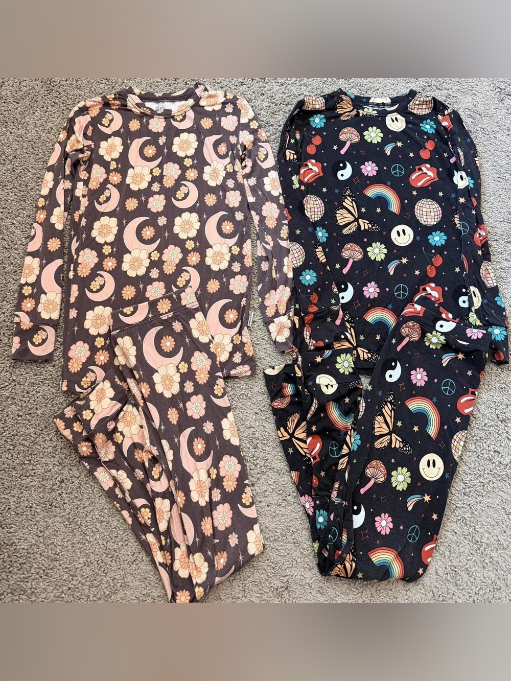 LAST CHANCE* Girl bamboo Long Sleeve Pajamas Sets 7/8